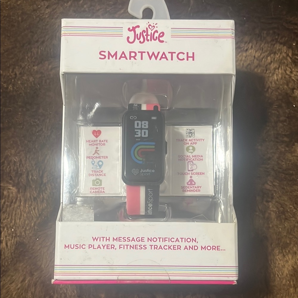 Justice Black and Pink Smartwatch with Sleek Design